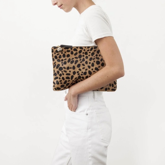 COPY - Clare V. Flat Clutch in Leopard Hair - Picture 1 of 7